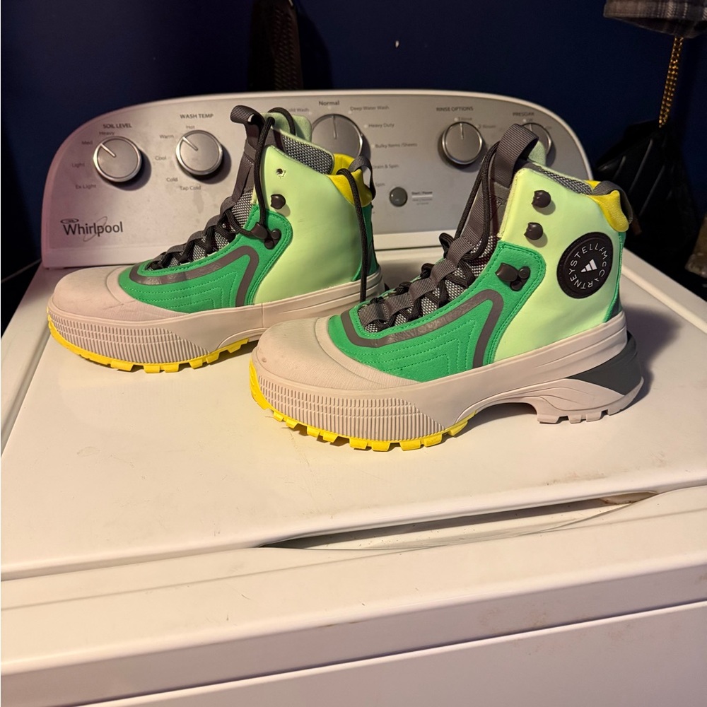 Adidas by Stella McCartney Green and Yellow Hiking Boots